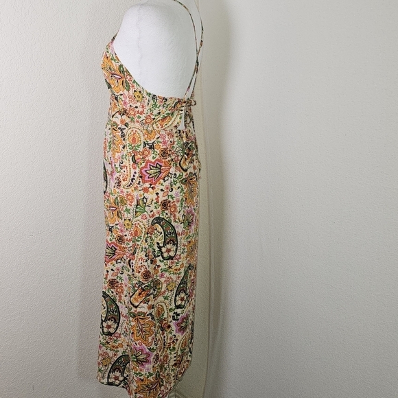 BA&SH Baila Floral Backless Womens Dress Sz S A Line Button Down Bohochic Hippie - Picture 5 of 15